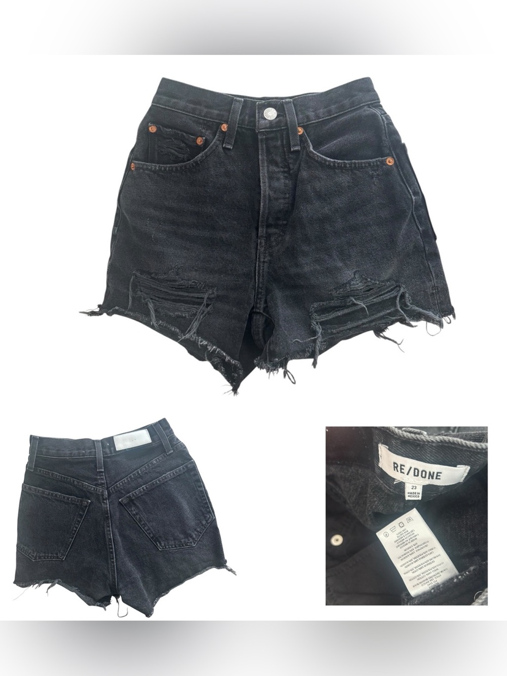 Re/Done Distressed Denim Cutoff Shorts